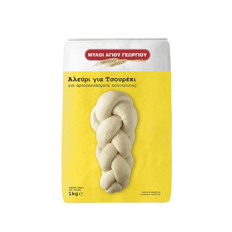 Tsoureki Mehl (1Kg) Myloi Ag. Georgiou von Myloi Ag. Georgiou bei Araxxon  - Hochwertiges griechisches Produkt.   Tsoureki Mehl (1Kg) Myloi Ag. Georgiou από Myloi Ag. Georgiou στο Araxxon  - Αυθεντικό ελληνικό προϊόν.